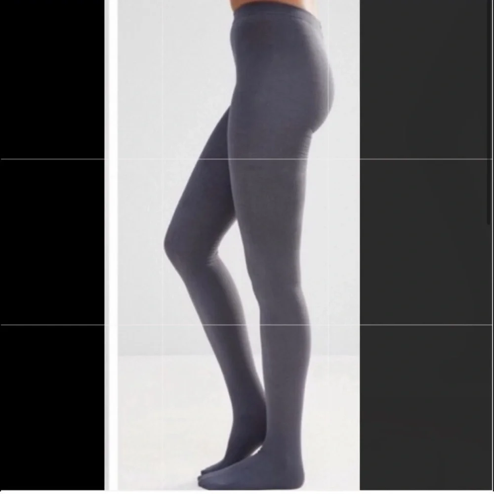 Plush Full Foot Tights Grey Size Large